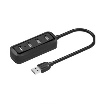 Vention USB 2.0 4-port Hub USB-A to 4xUSB-A 0.5m Black VAS-J43-B050