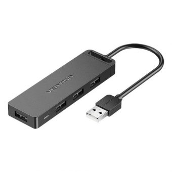 Vention USB 2.0 4-port Hub USB-A to 4xUSB-A with Power Supply 1m Black CHMBF