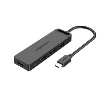 Vention USB 3.0 4-port Hub USB-C to 4xUSB-A with Power Supply 0.5m Black TGKBD