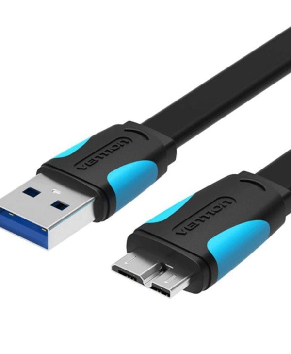 Vention USB Flat Cable 3.0 USB-A Male to Mini-B Male 1.5m Black VAS-A12-B150