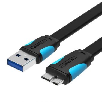 Vention USB Flat Cable 3.0 USB-A Male to Mini-B Male 2m Black VAS-A12-B200