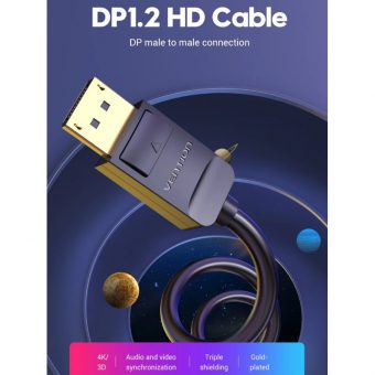 Vention DP Cable 1.2 DisplayPort Male to DisplayPort Male 3m Black HACBI - Image 2