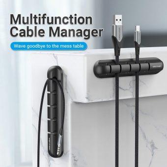 Vention Desktop Cable Manager 5-Ports Black KBRB0 - Image 2