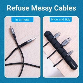 Vention Desktop Cable Manager 7-Ports Black KBSB0 - Image 3