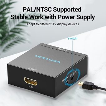 Vention Converter HDMI Female to 3xRCA Female Black AEEB0 - Image 2