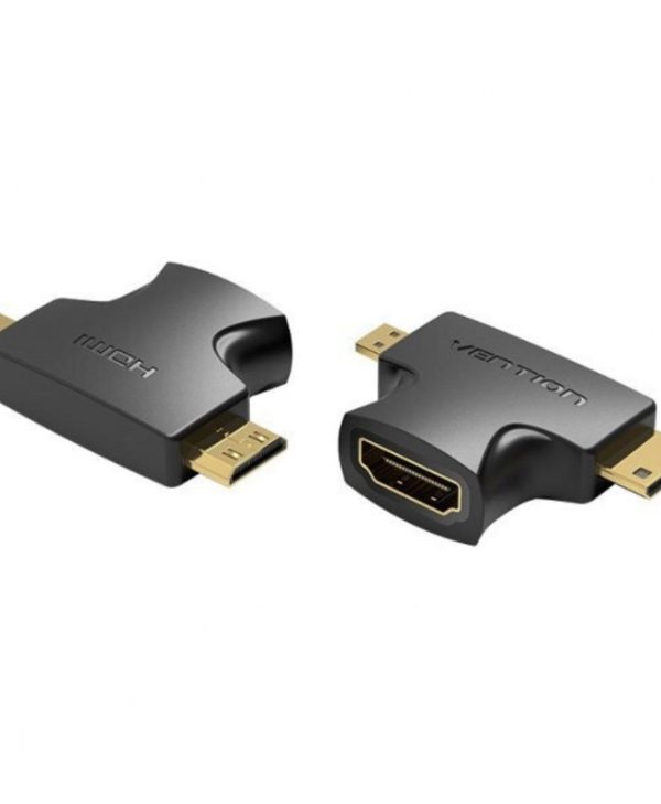 Vention 2 in 1 Converter Mini HDMI AND Micro HDMI Male to HDMI Female Black AGFB0