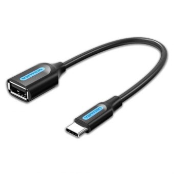 Vention OTG 2.0 Adapter USB-C Male to USB-A Female 0.15m Black CCSBB