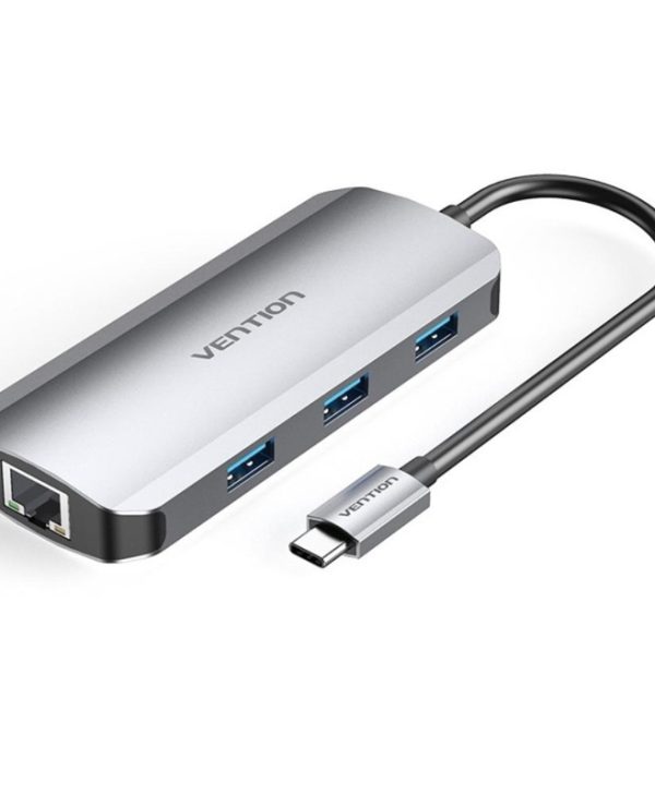 Vention 6-in-1 USB-C Docking Station 0.15m Grey Aluminum TOHHB