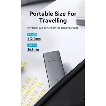Vention M.2 NVMe SSD Enclosure USB-C 3.1 Grey Aluminum KPGH0 - Image 10