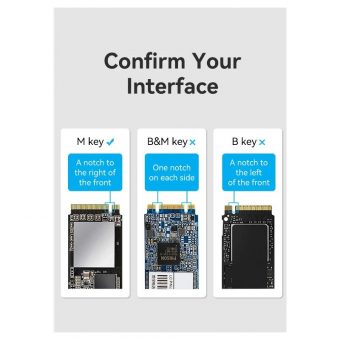 Vention M.2 NVMe SSD Enclosure USB-C 3.1 Grey Aluminum KPGH0 - Image 14