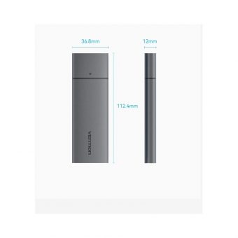 Vention M.2 NVMe SSD Enclosure USB-C 3.1 Grey Aluminum KPGH0 - Image 16