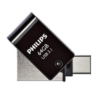 Philips 2-in-1 USB-C 3.1 Stick  64GB Black PHUSB64G2IN1OTGGU3C