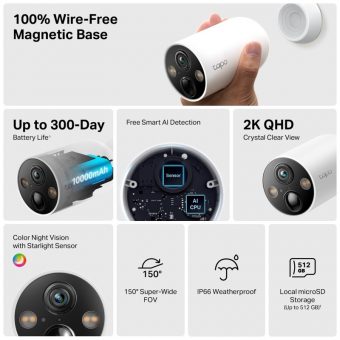 Tp-Link Smart Wire-Free Security Camera Tapo C425 v1.2 - Image 4