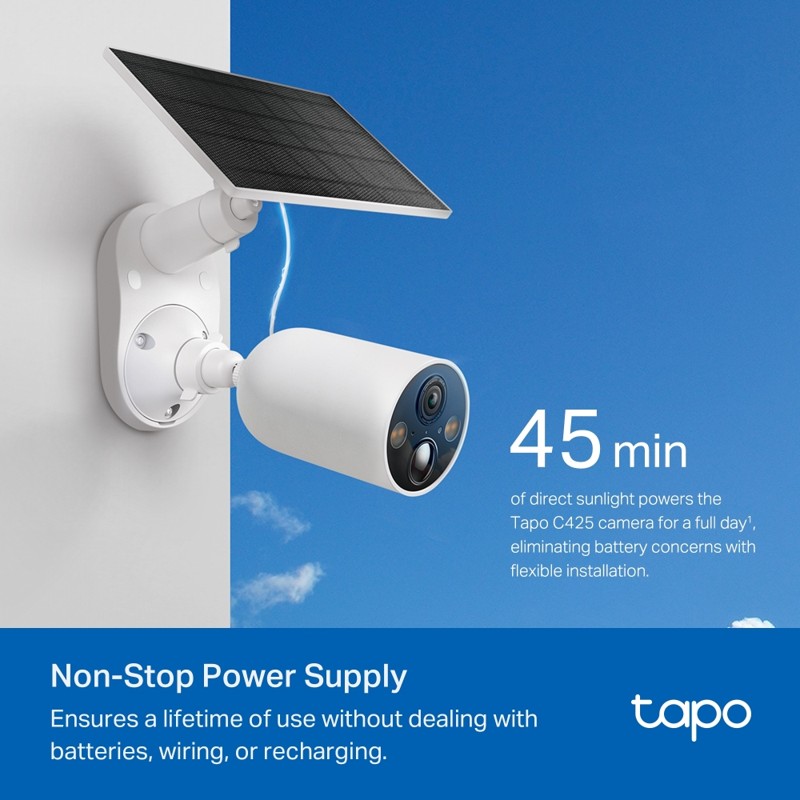 TP-Link Tapo C425 KITソーラー給電セキュリティカメラ Tapo C425 KIT | Solar-Powered Security Camera Kit | TP-Link