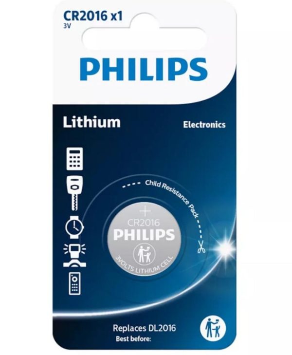 Philips Electronics CR2016/01B Lithium Battery CR2016 3V 01pc