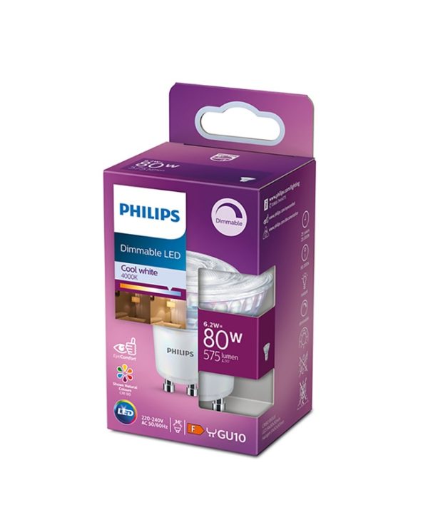 Philips Λάμπα LED GU10 SPOT Natural White 575lm 6.2W LPH00636