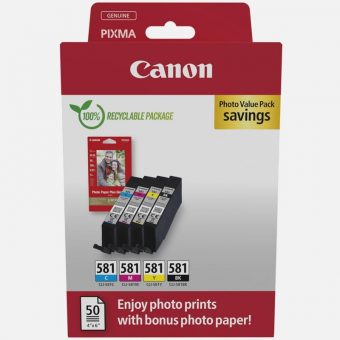 Canon CLI-581 Black/Cyan/Magenta/Yellow Multipack 2106C006