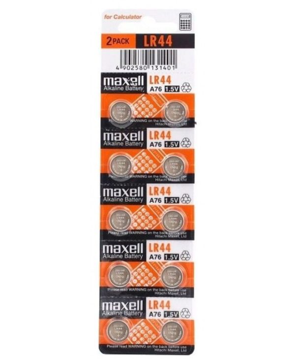 Maxell Alkaline Battery LR44/A76 1.5V 10pcs 9318573