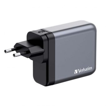 Verbatim GNC-140 GaN Charger Χωρίς Καλώδιο 3xUSB-C, 1xUSB-A PD 140W EU,UK,US Grey 32203 - Image 3