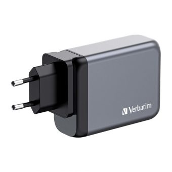 Verbatim GNC-100 GaN Charger Χωρίς Καλώδιο 3xUSB-C, 1xUSB-A PD 100W EU,UK,US Grey 32202 - Image 3