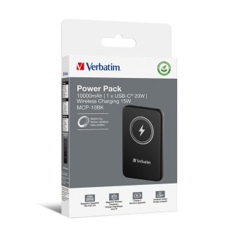Verbatim MCP-10BK Charge 'n' Go Magnetic Wireless Power Bank 10000 Black 32245 - Image 5