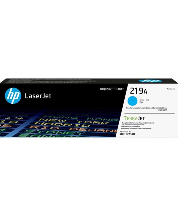 HP 219A Original LaserJet Toner Cartridge 1.2K Pgs Cyan W2191A