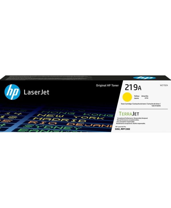 HP 219A Original LaserJet Toner Cartridge 1.2K Pgs Yellow W2192A