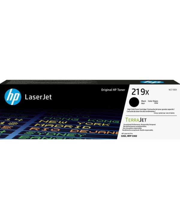 HP 219X High Yield Original LaserJet Toner 3.2K Pgs Black W2190X