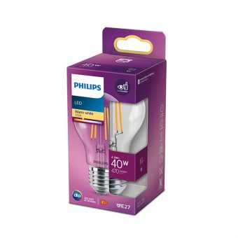 Philips E27 LED Warm White Filament Pear Bulb 4.3W LPH02334