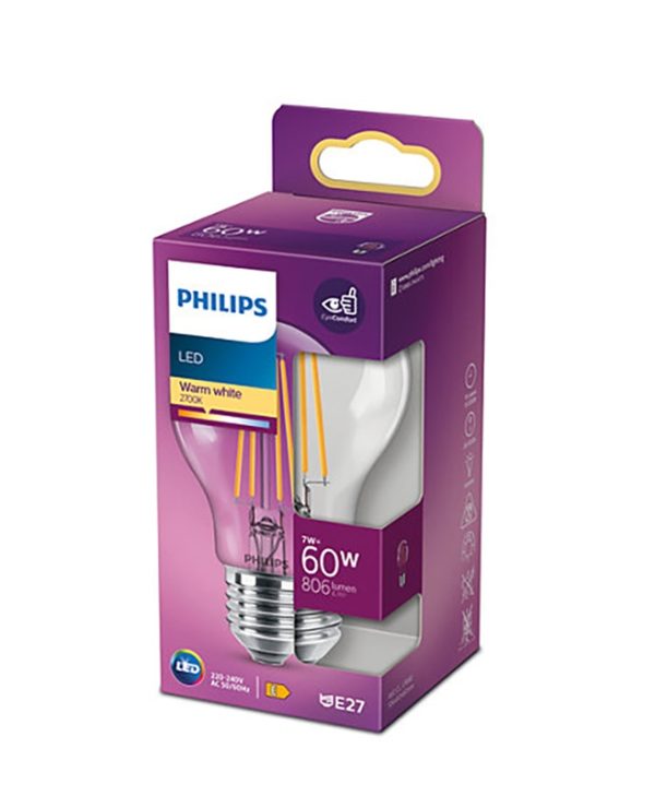 Philips E27 LED Warm White Filament Pear Bulb 7W LPH02336