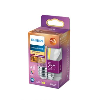 Philips E27 LED WarmGlow Filament Ball Bulb 1.8W LPH02543