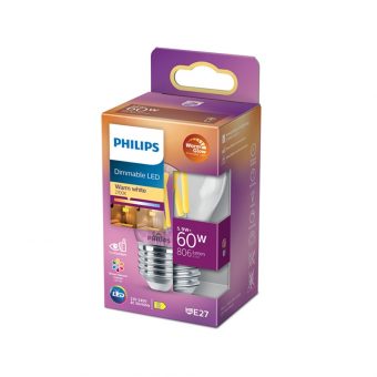 Philips E27 LED WarmGlow Filament Ball Bulb 5.9W LPH02547