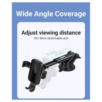 Vention Auto-Clamping Car Phone Mount with Suction Cup Square Type Black KCOB0 - Image 4