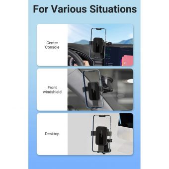 Vention Auto-Clamping Car Phone Mount with Suction Cup Square Type Black KCOB0 - Image 11