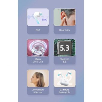 Vention Elf E04 True Wireless Bluetooth Earbuds White NBIW0 - Image 3