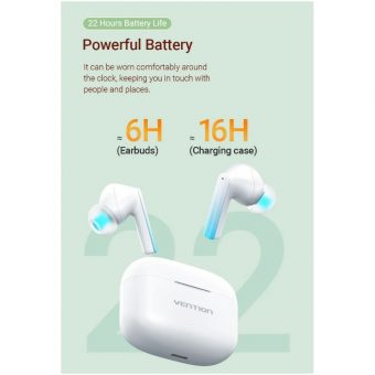 Vention Elf E04 True Wireless Bluetooth Earbuds White NBIW0 - Image 9