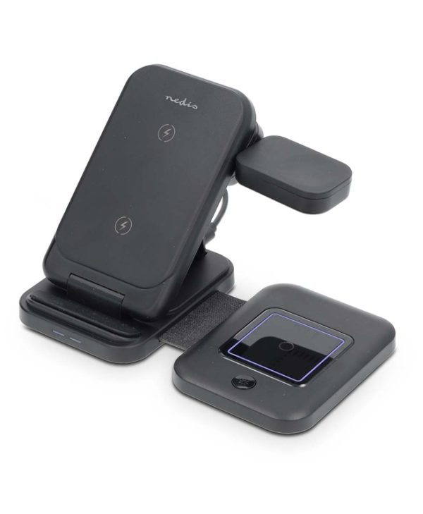 Nedis 3-in-1 Wireless Charger Black WDCHAQ15W110BK