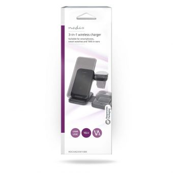 Nedis 3-in-1 Wireless Charger Black WDCHAQ15W110BK - Image 12