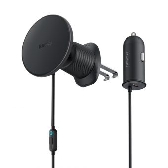 Baseus CW01 Magnetic Car Phone Holder to Ventilation Grid Car Charger 15W + 25W Black C40141000111-00