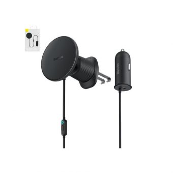 Baseus CW01 Magnetic Car Phone Holder to Ventilation Grid Car Charger 15W + 25W Black C40141000111-00 - Image 2
