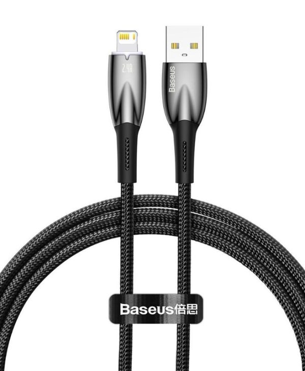 Baseus USB Glimmer Series Cable USB-A Male to Lightning 2.4A 1m Black CADH000201