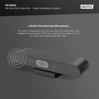 Digitus 4K All-In-One Video Bar Mini Conferencing System DS-55581 - Image 3