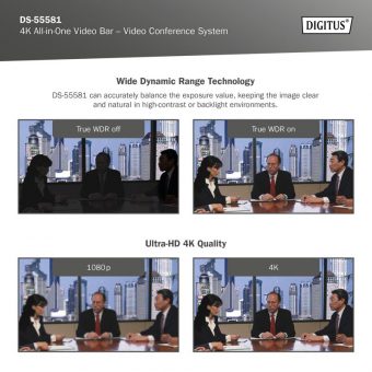Digitus 4K All-In-One Video Bar Mini Conferencing System DS-55581 - Image 4
