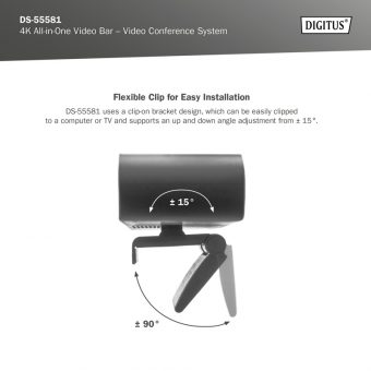 Digitus 4K All-In-One Video Bar Mini Conferencing System DS-55581 - Image 5