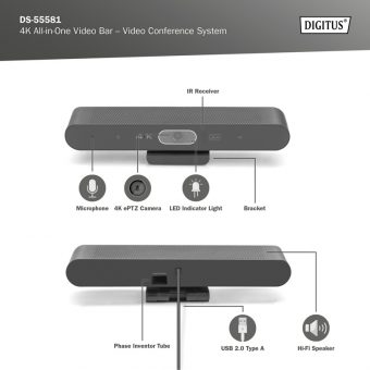 Digitus 4K All-In-One Video Bar Mini Conferencing System DS-55581 - Image 10
