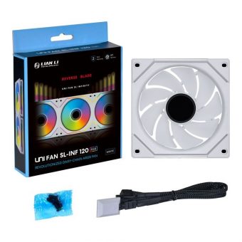 Lian Li Uni Fan SL 120 Infinity ARGB 12cm Case Fan Reverse Blade White UF-RSLIN120-1W - Image 7