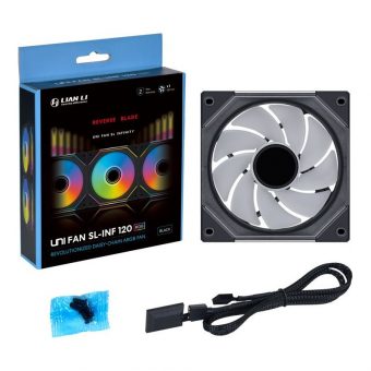 Lian Li Uni Fan SL 120 Infinity ARGB 12cm Case Fan Reverse Blade Black UF-RSLIN120-1B - Image 7