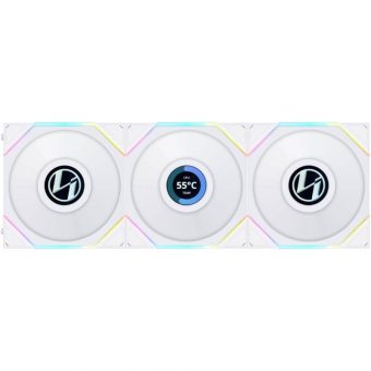 Lian Li Uni Fan TL LCD 120 ARGB 12cm Case Fan Triple Pack + Controller White G99.12TLLCD3W.00