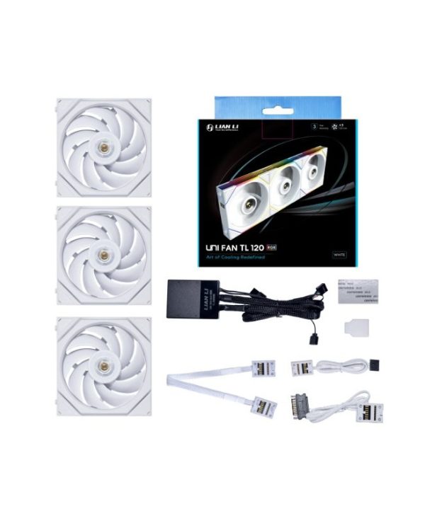 Lian Li Uni Fan TL 120 ARGB 12cm Case Fan Triple pack + Controller White G99.12TL13W.00