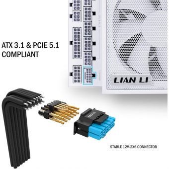 Lian Li EDGE EG0850 850w 12cm Fan 80+ Platinum PCIe 5.1 ATX 3.1 White G9P.EG0850.WE00 - Image 11